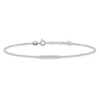 Sterling Silver CZ Bar 9 inch Plus 1 inch Extender  - Total 10 inch Anklet
