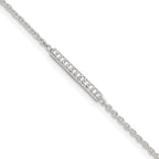Sterling Silver CZ Bar 9 inch Plus 1 inch Extender  - Total 10 inch Anklet