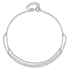 Sterling Silver Multi-Strand 9 inch Plus 1 inch Extender - Total 10 inch Anklet