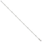 Sterling Silver Bezel CZ 8-Station 8.75 inch Plus 1 inch extender - Total 9.75 inch Anklet