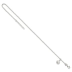 Sterling Silver Sun Charm 10 inch Plus 1 inch Extender - Total 11 inch Anklet