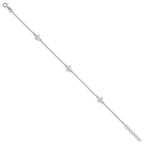 Sterling Silver Butterflies 9 inch Plus 1 inch Extender - Total 10 inch Anklet