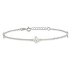 Sterling Silver Butterflies 9 inch Plus 1 inch Extender - Total 10 inch Anklet