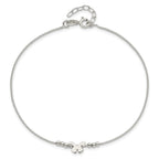 Sterling Silver Butterfly 9 inch Plus 1 inch Extender - Total 10 inch Anklet