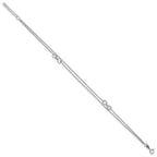 Sterling Silver Rhodium-plated 2-Strand Infinity 9 inch Plus 1 inch Extender - Total 10 inch Anklet