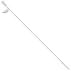 Sterling Silver Wing Charm 9 inch Plus 1 inch Extender - Total 10 inch Anklet