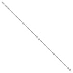Sterling Silver Rhodium-plated Crosses 9 inch Plus 1 inch Extender - Total 10 inch Anklet