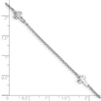 Sterling Silver Rhodium-plated Crosses 9 inch Plus 1 inch Extender - Total 10 inch Anklet