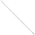 Sterling Silver 2-Strand Feathers 9 inch Plus 1 inch Extender - Total 10 inch Anklet
