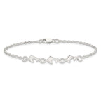Sterling Silver 3 Dolphins Anklet