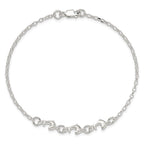 Sterling Silver 3 Dolphins Anklet