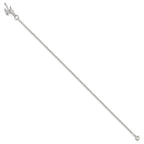 Sterling Silver 10inch Solid Polished Palm Tree Anklet