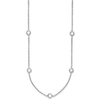 Sterling Silver Rhodium-plated 9-Station CZ Polished Necklace