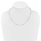 Sterling Silver Rhodium-plated 9-Station CZ Polished Necklace