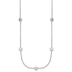 Sterling Silver Rhodium-plated 11-Station CZ Polished Necklace