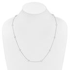 Sterling Silver Rhodium-plated 11-Station CZ Polished Necklace