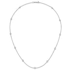 Sterling Silver Rhodium-plated 11-Station CZ Polished Necklace