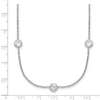 Sterling Silver Rhodium-plated 11-Station CZ Polished Necklace