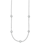 Sterling Silver Rhodium-plated 16-Station CZ Polished Necklace