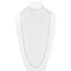 Sterling Silver Rhodium-plated 16-Station CZ Polished Necklace