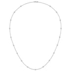 Sterling Silver Rhodium-plated 16-Station CZ Polished Necklace