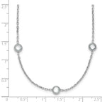 Sterling Silver Rhodium-plated 16-Station CZ Polished Necklace