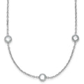 Sterling Silver Rhodium-plated 16-Station CZ Polished Necklace