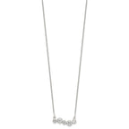 Sterling Silver Polished 5 Bezel Set CZs 16in Bar Necklace