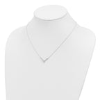 Sterling Silver Fancy-V Bar CZ  Necklace
