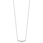 Sterling Silver Graduated CZ 18in Bar Necklace