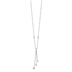 Sterling Silver Rhodium-plated CZ Y-Drop Necklace