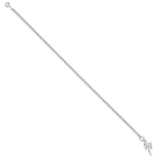 Sterling Silver 10inch Solid Polished Palm Tree Anklet