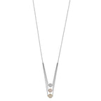 Sterling Silver Gold-plated and Rose-plated CZ w/2in ext Necklace