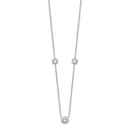 Sterling Silver Rhodium-plated 3 Station CZ Necklace