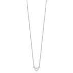 Sterling Silver Rhodium-plated Heart 17 inch Plus 2in ext. Necklace
