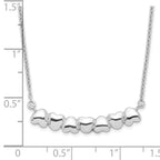 Sterling Silver Rhodium-plated w/2in ext Heart Bar Necklace