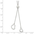 Sterling Silver Polished 2-Heart Adjusts up to 19.5 inch Necklace