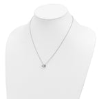 Sterling Silver Rhodium-plated 18in Hearts Necklace