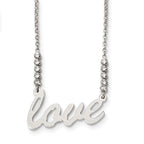 Sterling Silver CZ Polished Love Necklace