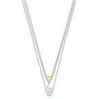 Sterling Silver RH-pltd Gold and Rose-tone Sun Moon Star Necklace