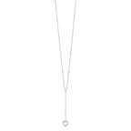 Sterling Silver Rhodium-plated Hearts w/2in ext. Y-Necklace