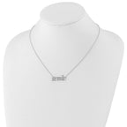 Sterling Silver Rhodium-plated CZ Hashtag Smile Necklace