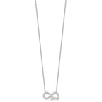 Sterling Silver Rhodium-plated CZ Infinity LOVE Necklace