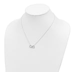 Sterling Silver Rhodium-plated CZ Infinity LOVE Necklace