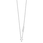 Sterling Silver Rhodium-plated FAITH w/Cross Necklace