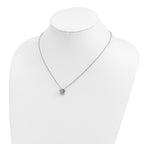 Sterling Silver Rhodium-plated 18in 3-Cross Necklace