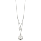 Sterling Silver Starfish and Sand Dollar 18 inch 2-strand Necklace