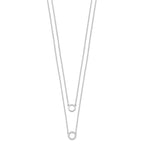 Sterling Silver Rhodium-plated CZ Circles 15in W/2in ext Necklace