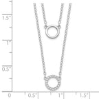 Sterling Silver Rhodium-plated CZ Circles 15in W/2in ext Necklace