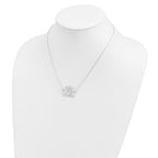 Sterling Silver Rhodium-plated Polished Lotus Flower 18 inch Necklace